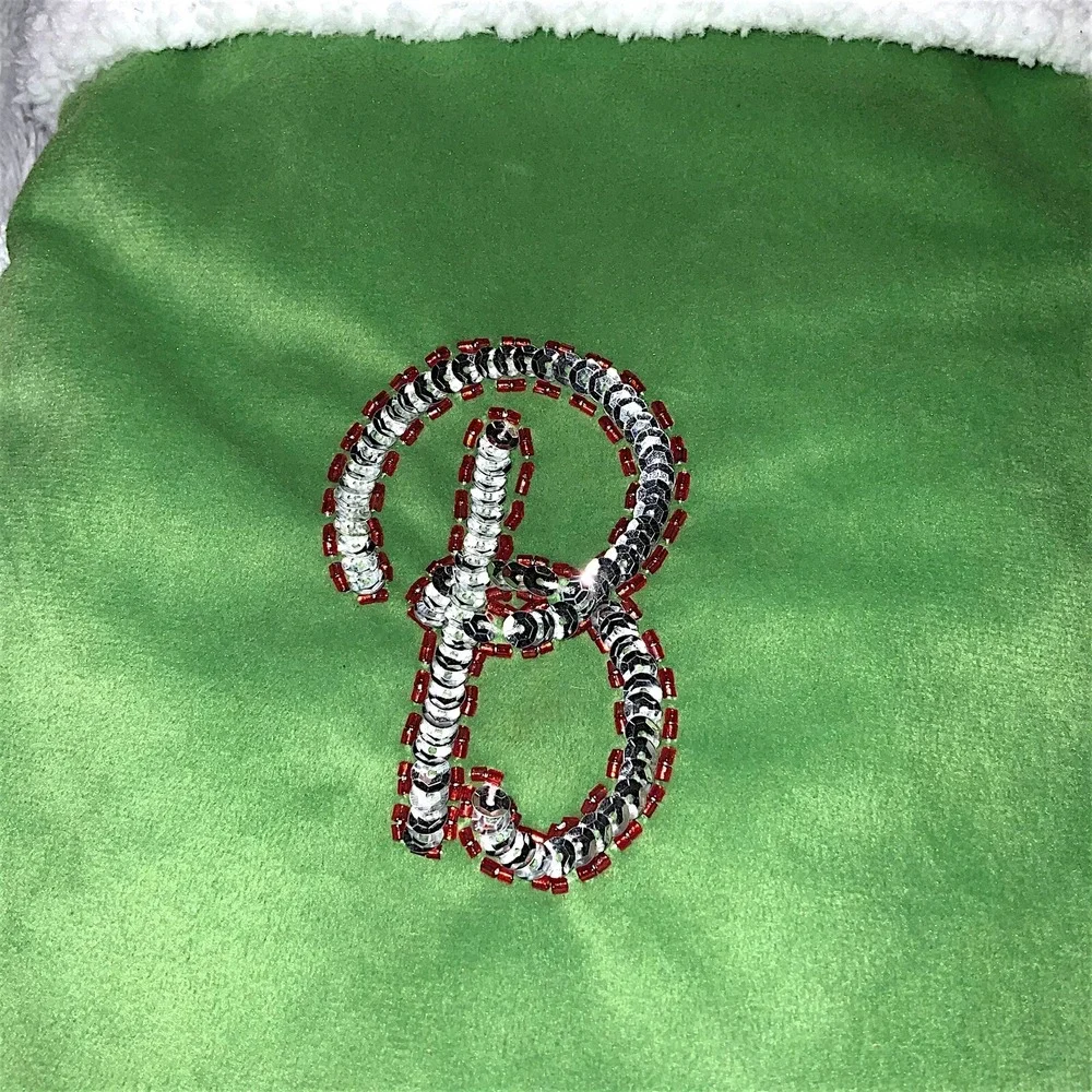 Target Green Christmas Stocking Monogram Letter B Sequin Bead Initial Plush 2011